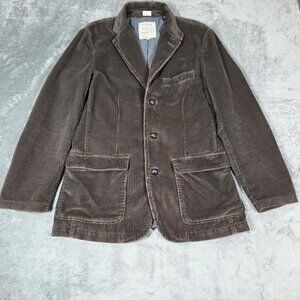 J Crew Sport Coat Mens Medium Brown Corduroy Elbow Pads Preppy Blazer READ